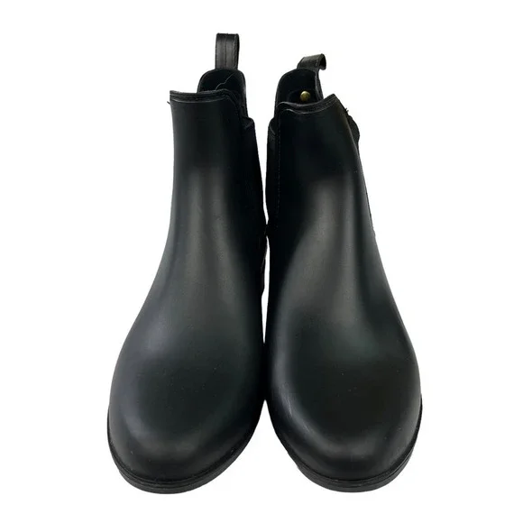 Sam Edelman Tinsley Boots Womens 9 Chelsea Rain Matte Black Rubber Bootie - Picture 5 of 10